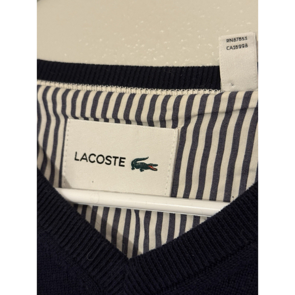 Lacoste Sweater Men's 4 Pullover Navy Blue Long Sleeve CROCODILE Size XLarge - Picture 2 of 5